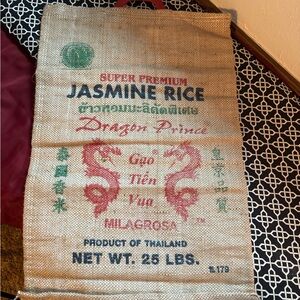 Jasmine Rice Burlap Bag